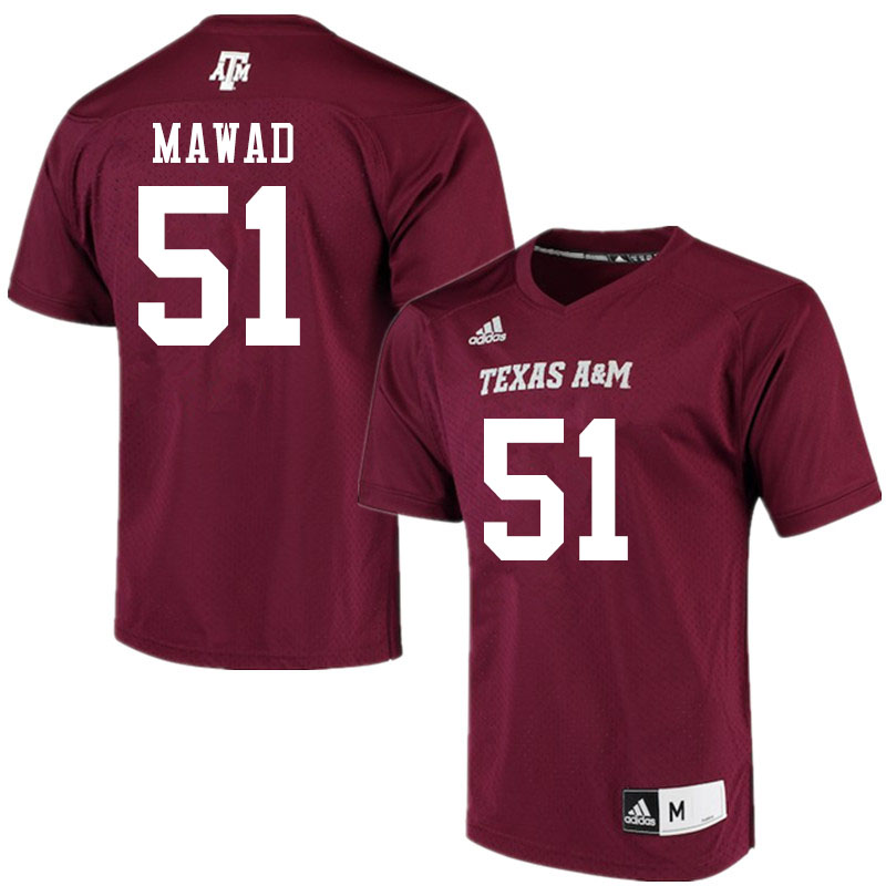 Men #51 Joseph Mawad Texas A&M Aggies College Football Jerseys Sale-Maroon Alumni Player